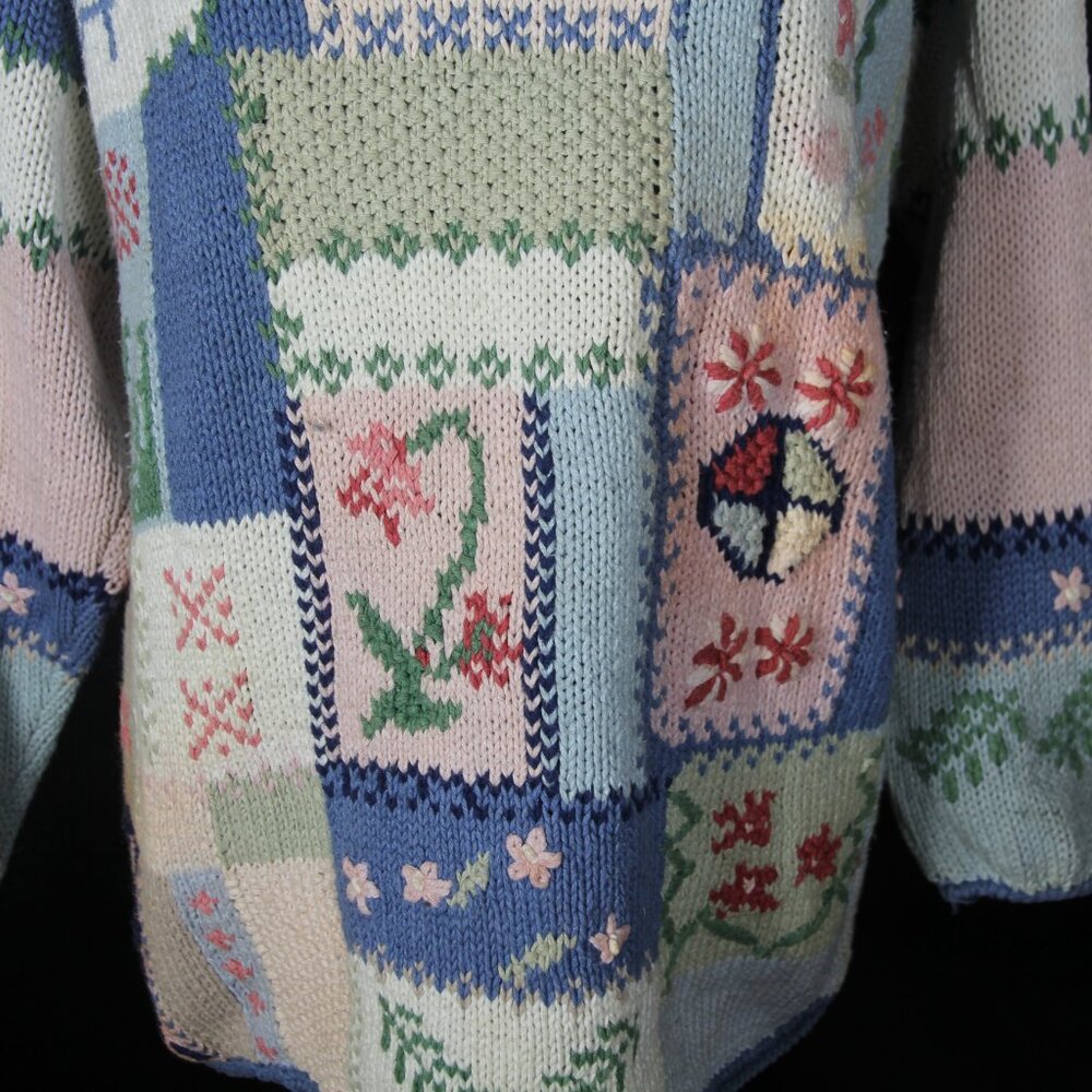 Floral Patchwork Pullover By Heirloom Collectible… - image 4